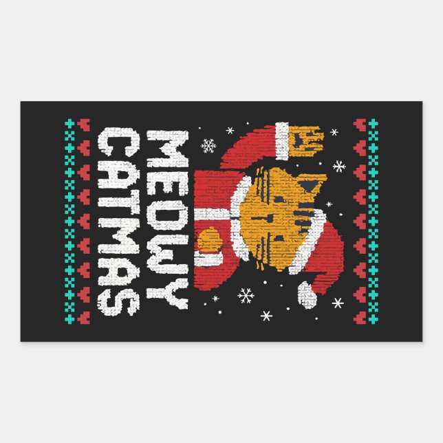 Sticker Rectangulaire Meowy Catmas (Devant)