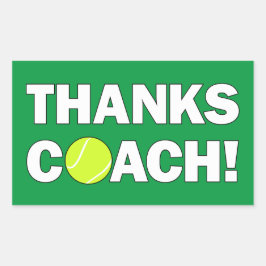 Sticker Rectangulaire Merci Coach ! Équipe de tennis de tennis