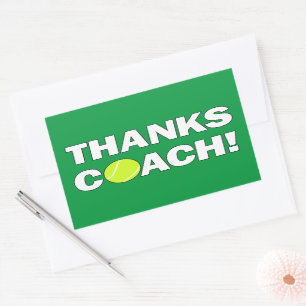Sticker Rectangulaire Merci Coach ! Équipe de tennis de tennis