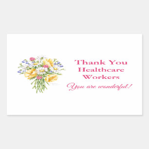 Sticker Rectangulaire Merci des Fleurs sauvages de la santé