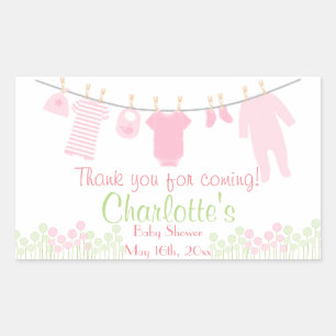 Sticker Rectangulaire Merci D'Être Venu ! Baby shower