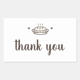 Sticker Rectangulaire Merci pour la tarte de boulangerie personnalisée e