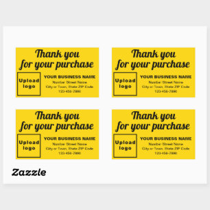 Sticker Rectangulaire Merci Pour Votre Achat Jaune