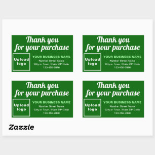Sticker Rectangulaire Merci pour votre achat sur vert