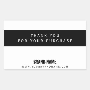 Sticker Rectangulaire Merci Pour Votre Achat Typographie Moderne De Marq