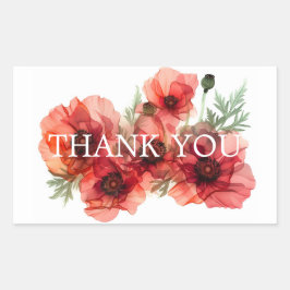 Sticker Rectangulaire Merci Scarlet Élégance pétale