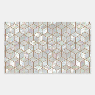 Sticker Rectangulaire Mère De Carreaux De Perle