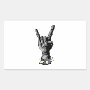 Sticker Rectangulaire Metal Hand Devil Horns Heavy metal