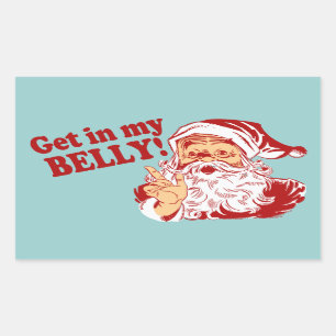 Sticker Rectangulaire Mets-toi dans mon ventre Drôle Noël
