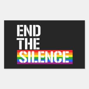 Sticker Rectangulaire Mettre fin au silence