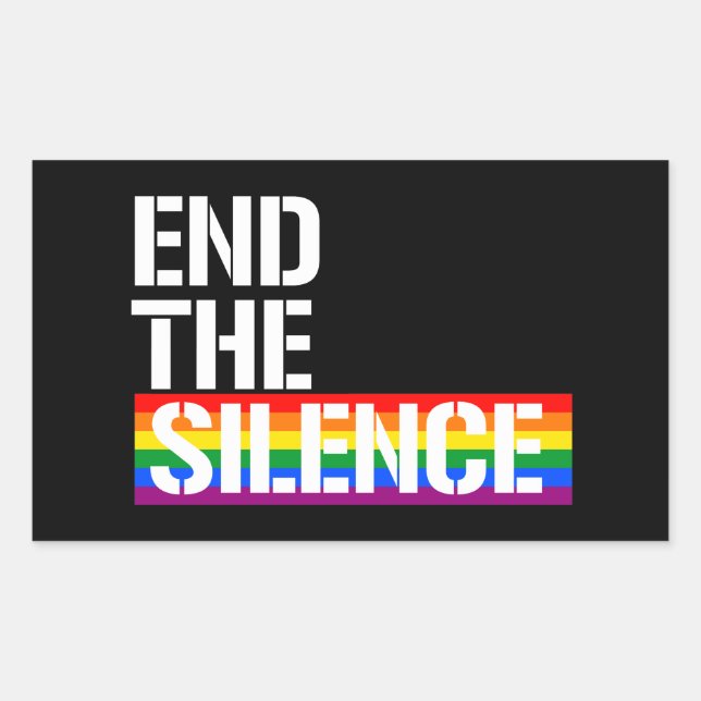 Sticker Rectangulaire Mettre fin au silence (Devant)