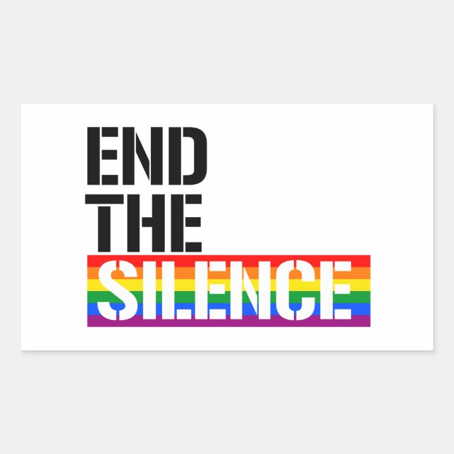 Sticker Rectangulaire Mettre fin au silence (Devant)