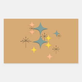 Sticker Rectangulaire Mid Century Modern Eames atomique Starburts person