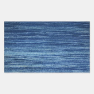 Sticker Rectangulaire miniatures de tissu bleu et textures de modèle