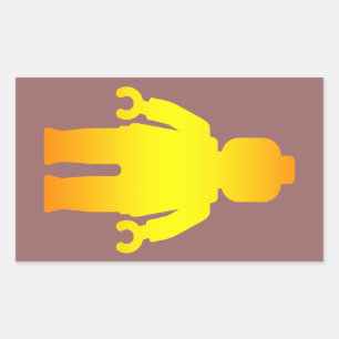 Sticker Rectangulaire Minifig [Golden] par Personnaliser My Minifig