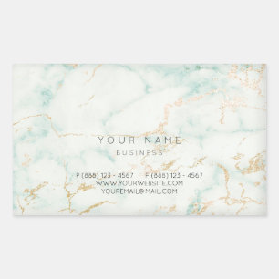 Sticker Rectangulaire Minimalisme Mint Vert or gris marbre Vip