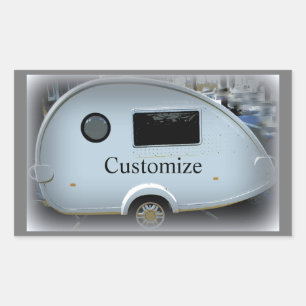 Sticker Rectangulaire Minuscule remorque en lacet caravane gypsy classiq