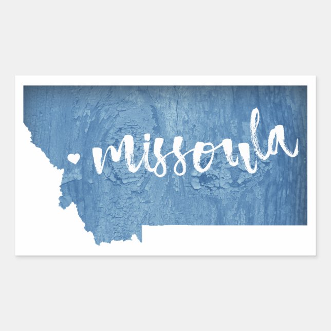 Sticker Rectangulaire Missoula, Montana (Devant)