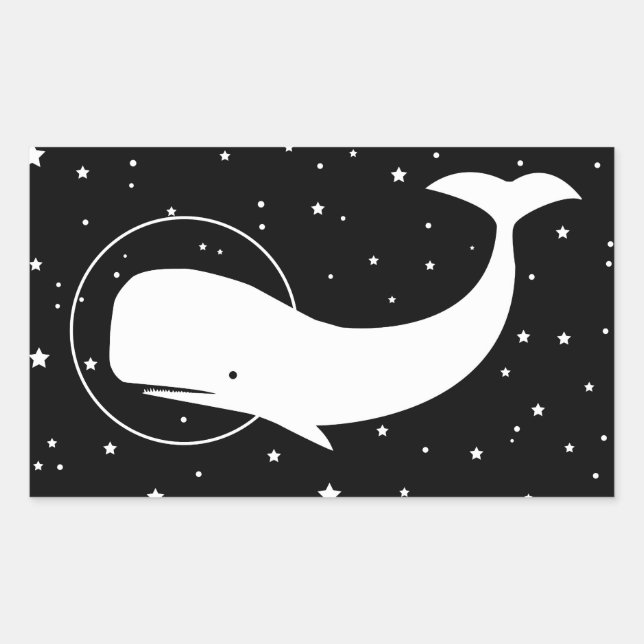 STICKER RECTANGULAIRE MOBY DANS L'ESPACE (Devant)