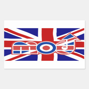 Sticker Rectangulaire Mod Logo Union Jack Arrière - plan Rectangle autoc