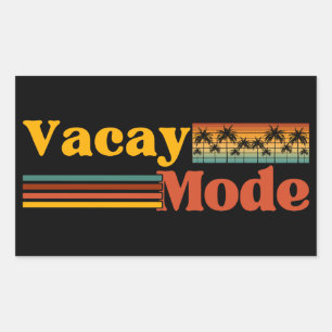 STICKER RECTANGULAIRE MODE VACANCES PALMIER FAMILLE VACANCES