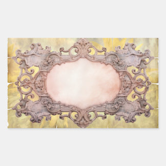 Sticker Rectangulaire Modèle de cadre de style victorien BookPlate