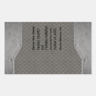Sticker Rectangulaire modèle de grunge métallique