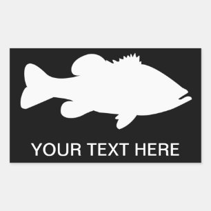 Sticker Rectangulaire Modèle de pêche à la basse à grande bouche