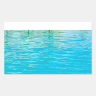 Sticker Rectangulaire Modèle d'eau de mer bleu blanc personnalisé