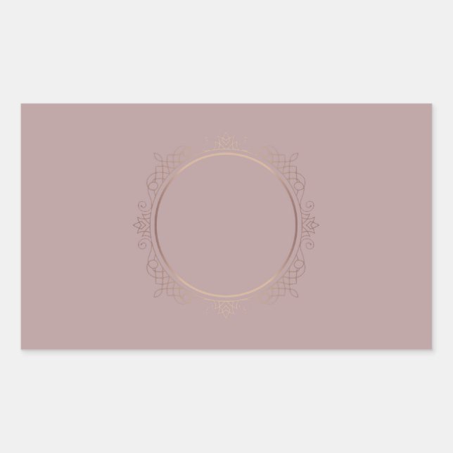 Sticker Rectangulaire Modèle Gold Blank Rose tendance Ajouter votre prop (Devant)