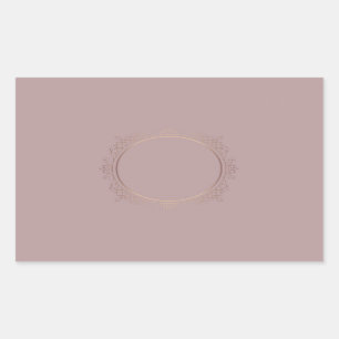 Sticker Rectangulaire Modèle Gold Blank Rose tendance Ajouter votre prop