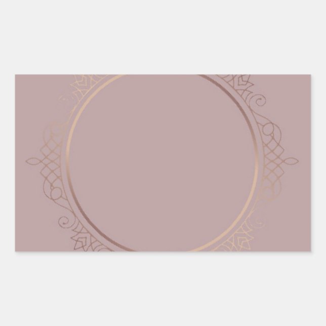 Sticker Rectangulaire Modèle moderne vierge or rose élégant personnalisé (Devant)