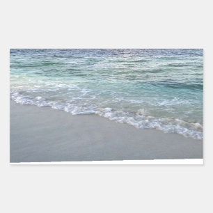Sticker Rectangulaire Modèle noir de la mer des Maldives