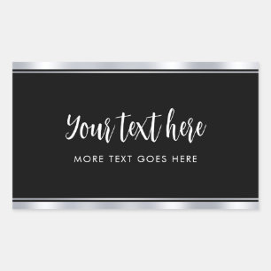 Sticker Rectangulaire Modèle simple faux argent manuscrit personnalisé