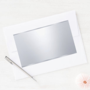 Sticker Rectangulaire Modèle vierge faux argent aspect élégant personnal