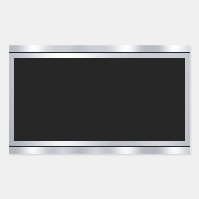 Sticker Rectangulaire Modèle vierge personnalisable texte noir argent fa (Devant)