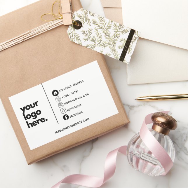 Sticker Rectangulaire Modèles du logo de design Carte de visite d'entrep (Cadeaux)