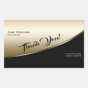 Sticker Rectangulaire Moderne Elegant Professionnel Highlight Black Gold