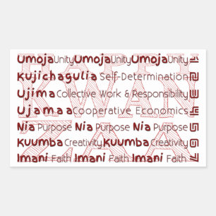 Sticker Rectangulaire Moderne Happy Kwanzaa