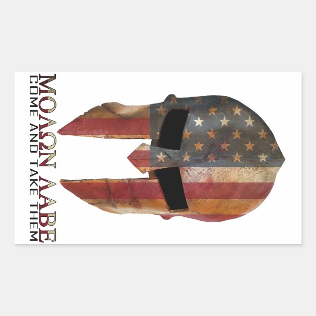 Sticker Rectangulaire Molon Labe (Devant)