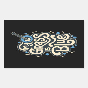 Sticker Rectangulaire Mon Herbe Est Bleu Bluegrass Musique Folle