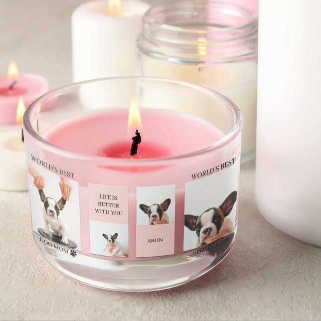 Sticker Rectangulaire Monde Meilleur chien maman | Photo Collage | Paste (Créateur téléchargé)