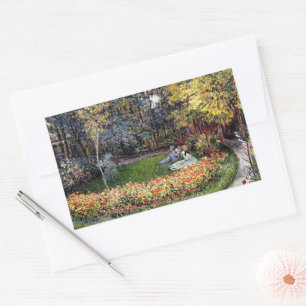 Sticker Rectangulaire Monet - Dans le jardin,