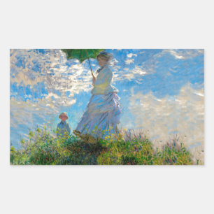 Sticker Rectangulaire Monet Femme Parasol Impressionnisme