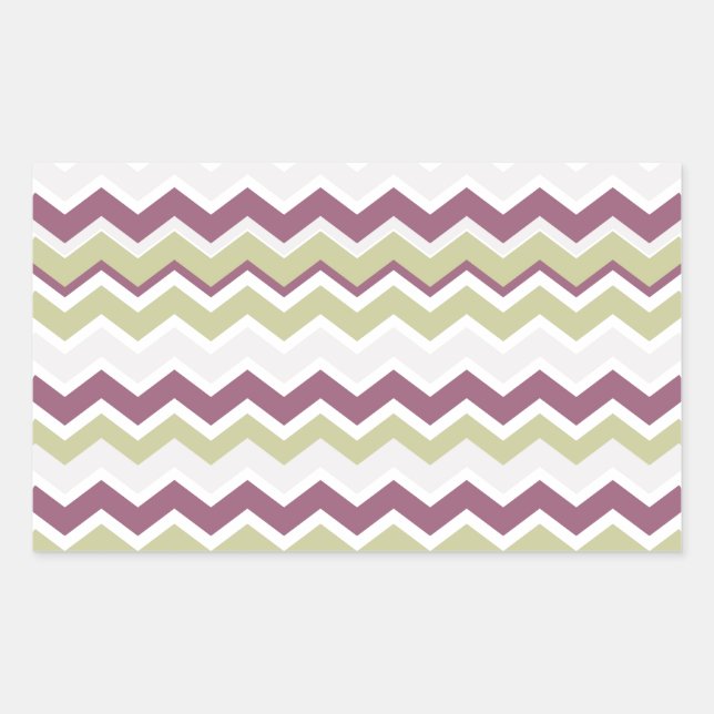 Sticker Rectangulaire Monogramme Chevron Brick (Devant)