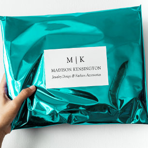 Sticker Rectangulaire Monogramme minimaliste moderne ou ajouter un logo