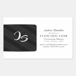 Sticker Rectangulaire Monogramme motif noir tendance géométrique