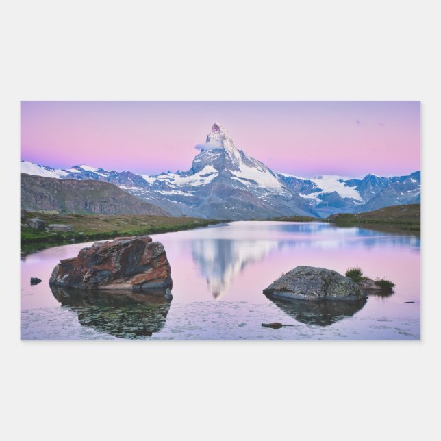 Sticker Rectangulaire Mont Cervin en Zermatt, Suisse (Devant)