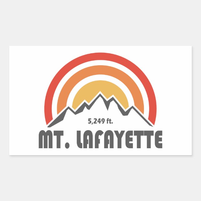 Sticker Rectangulaire Mont Lafayette New Hampshire (Devant)