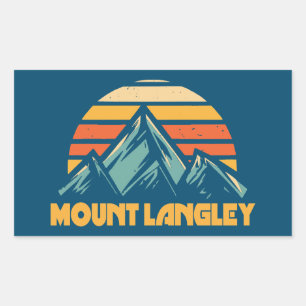 Sticker Rectangulaire Mont Langley California Retro Turquoise